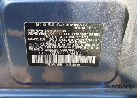 2014 Subaru Xv Crosstrek 2.0I Premium из США, поврежденный, VIN JF2GPACC9E8244164